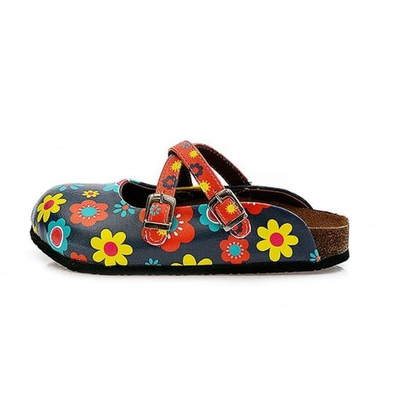 Floral Cross-Strap Clogs - Calceo Line of Goby Shoes - Picture 4 of 6